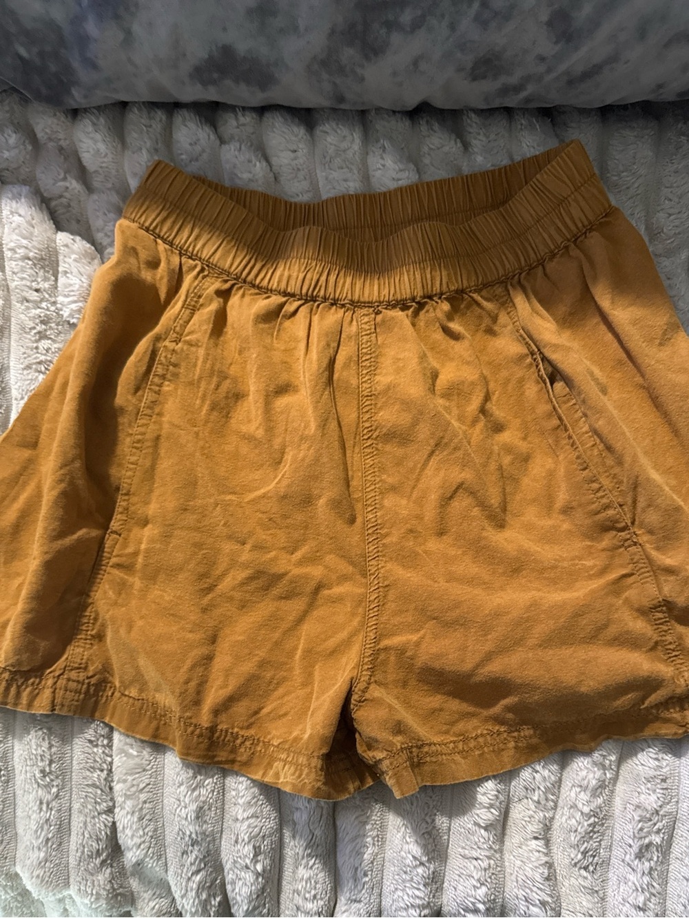 Free People High Waist Mustard Shorts